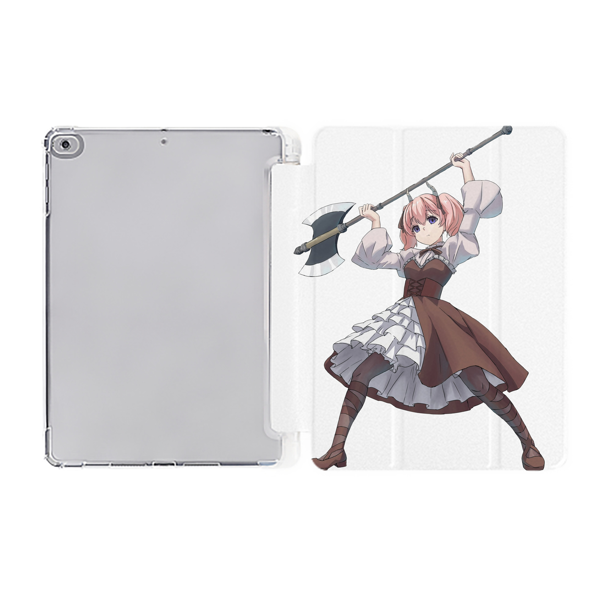 （画像用） 葬送のフリーレン Frieren IPad ケース ペン収納付き 三つ折りスタンド PUレザー×シリコン 対応機種9.5/10.5/10.9インチ